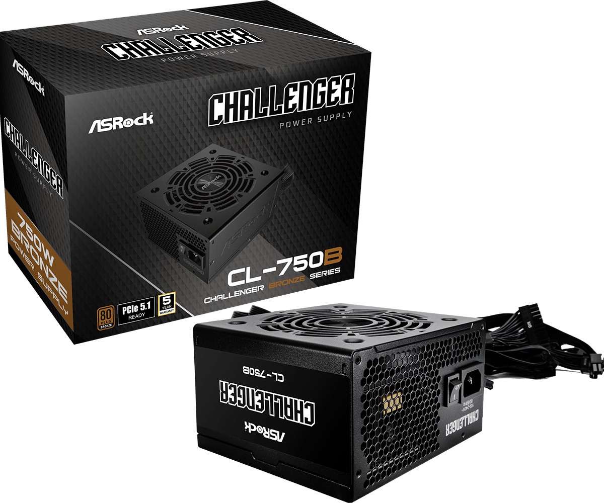 Alimentatore Asrock Challenger CL-750B 80Plus Bronze ATX 750w Nero Alimentatore Asrock Challenger CL-750B 80Plus Bronze ATX 750w Nero
