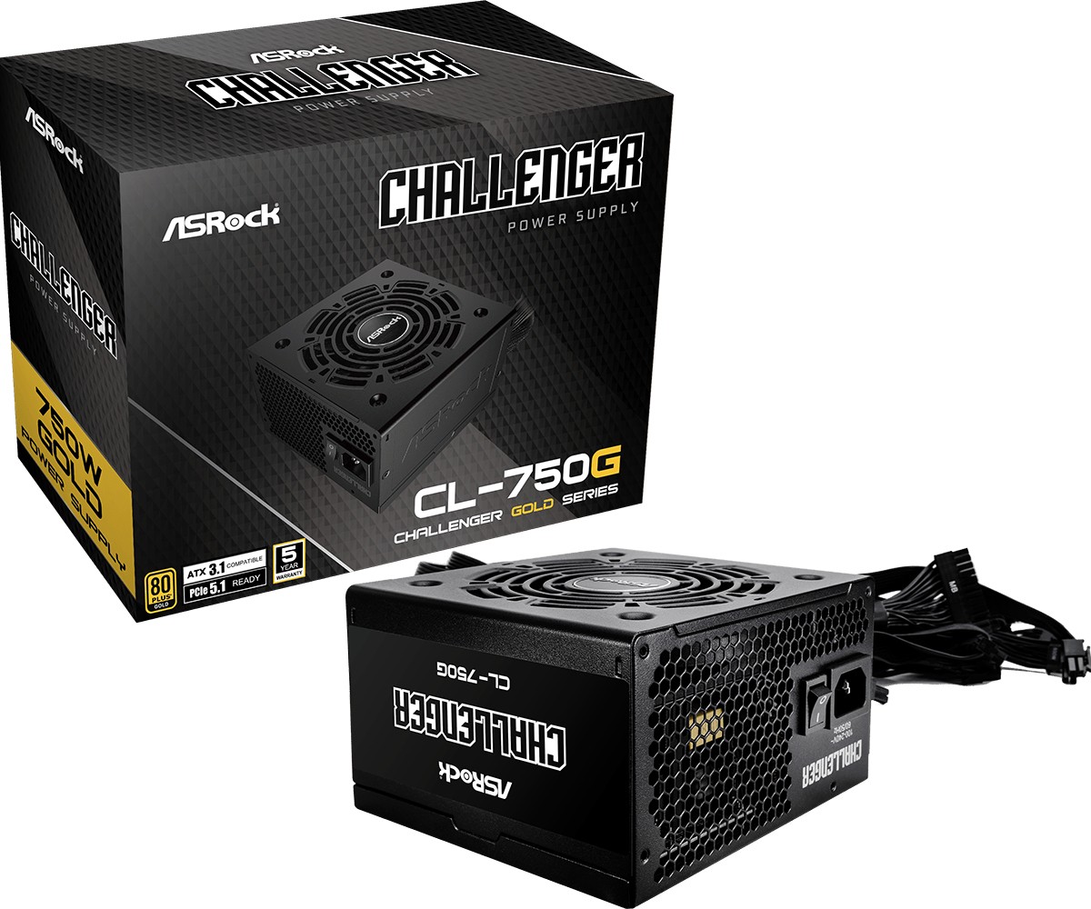 Alimentatore Asrock Challenger CL-750G 80Plus Gold ATX 750w Nero Alimentatore Asrock Challenger CL-750G 80Plus Gold ATX 750w Nero