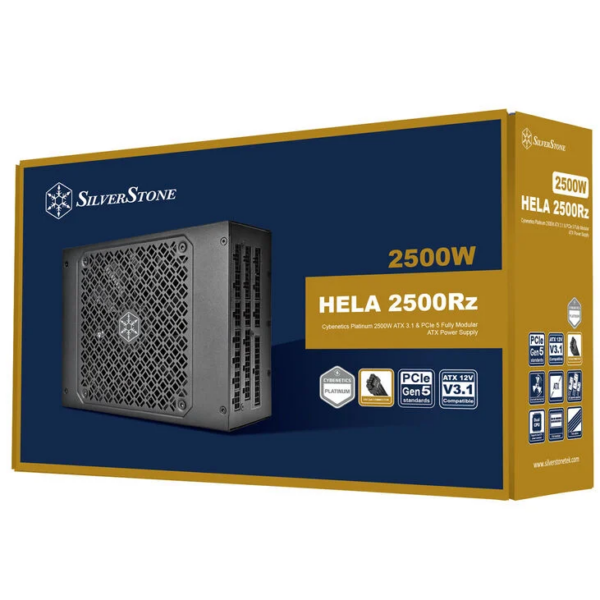 Alimentatore SilverStone Hela 2500Rz Cybenetics Platinum PCIe 5.0 ATX 3.1 2500W Nero