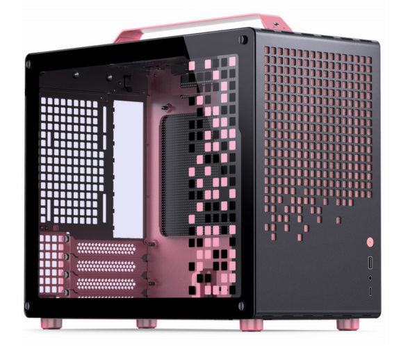 Case Jonsplus MATX Z20 Mini Tower Nero/Rosa