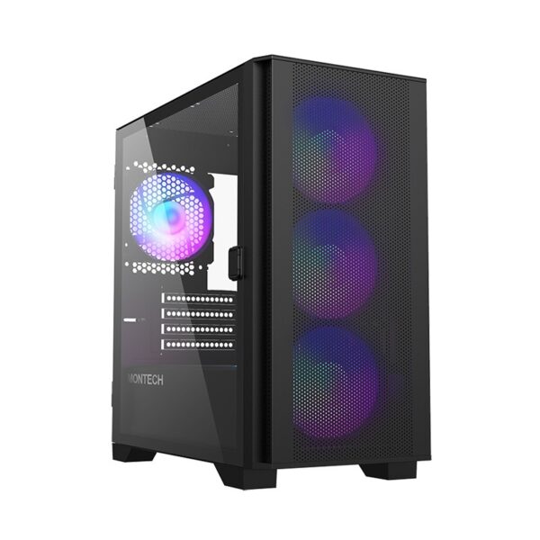Case Montech AIR 100 ARGB Micro-ATX Vetro Temperato Nero