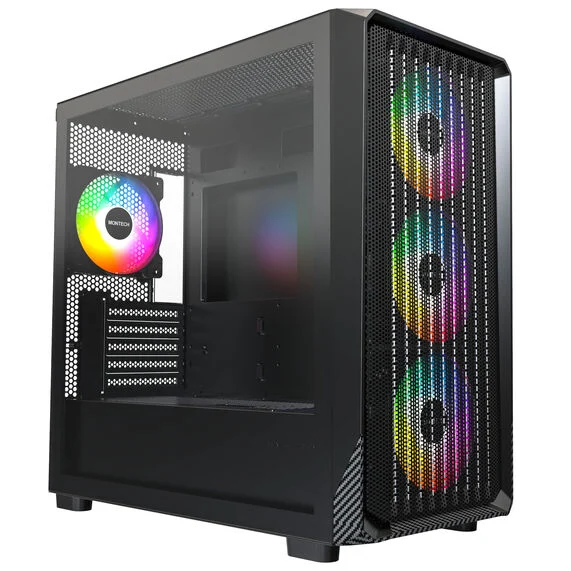 Case Montech X5M Midi-Tower Micro-ATX ARGB Vetro Temperato Nero