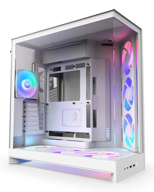 Case NZXT H9 Flow RGB+ Midi Tower ATX Vetro Temperato Bianco