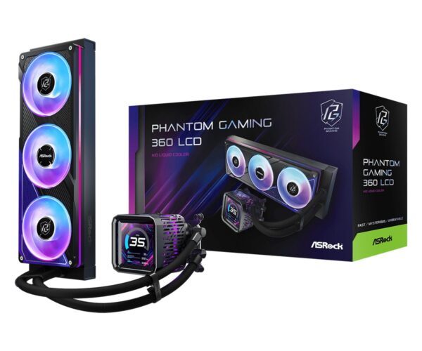 Dissipatore a Liquido ASRock Phantom Gaming 360 LCD ARGB 360mm Nero