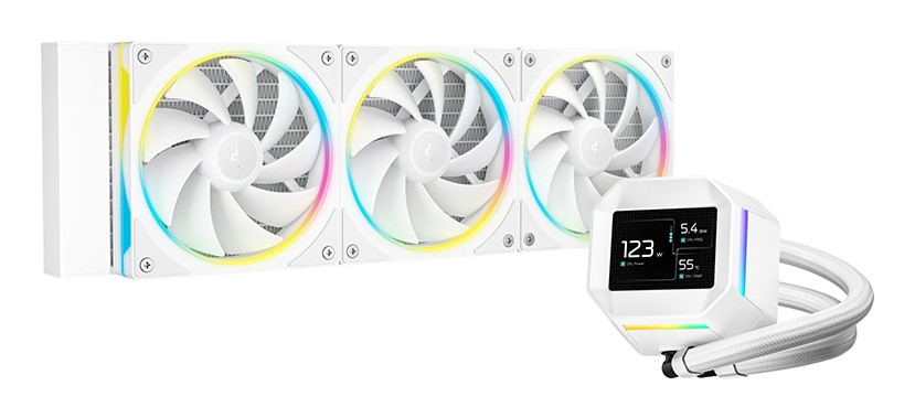 Dissipatore a Liquido DeepCool LM360 LCD RGB 360mm Bianco Dissipatore a Liquido DeepCool LM360 LCD RGB 360mm Bianco