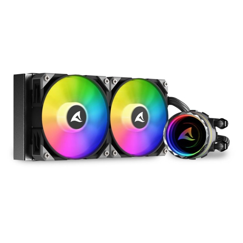 Dissipatore A Liquido Sharkoon S80 RGB AIO 240 mm Nero Dissipatore A Liquido Sharkoon S80 RGB AIO 240 mm Nero