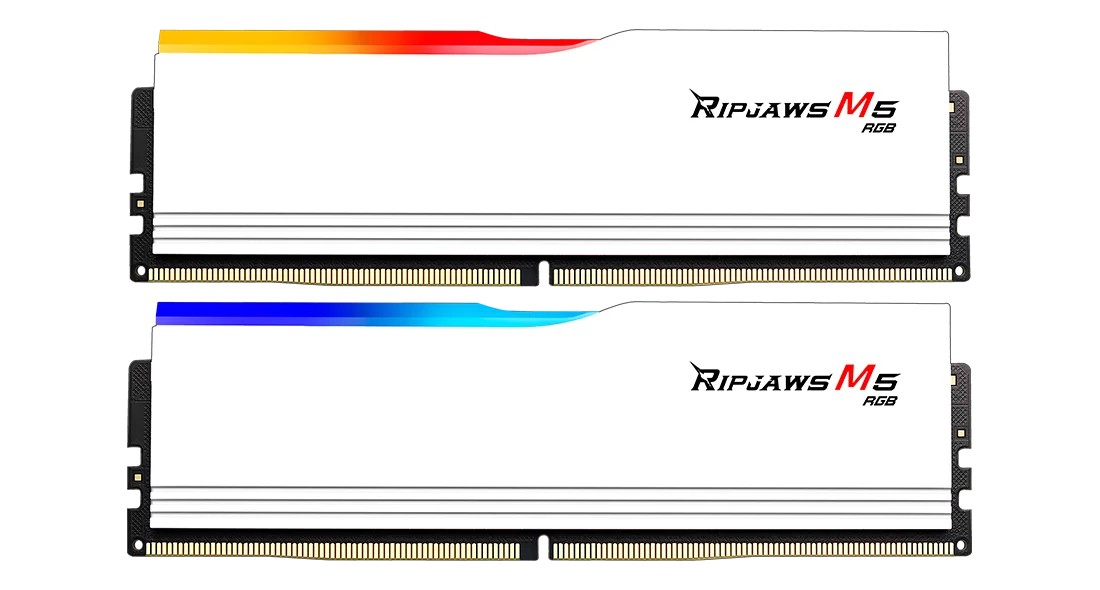 Ram G.Skill Ripjaws M5 DDR5 32GB (2x16) 5200Mhz RGB CL40 XMP 3.0 Bianco Ram G.Skill Ripjaws M5 DDR5 32GB (2x16) 5200Mhz RGB CL40 XMP 3.0 Bianco