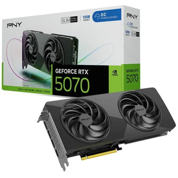 Scheda Grafica PNY NvidiaGeForce RTX 5070 Slim OC 12GB GDDR7 Nero