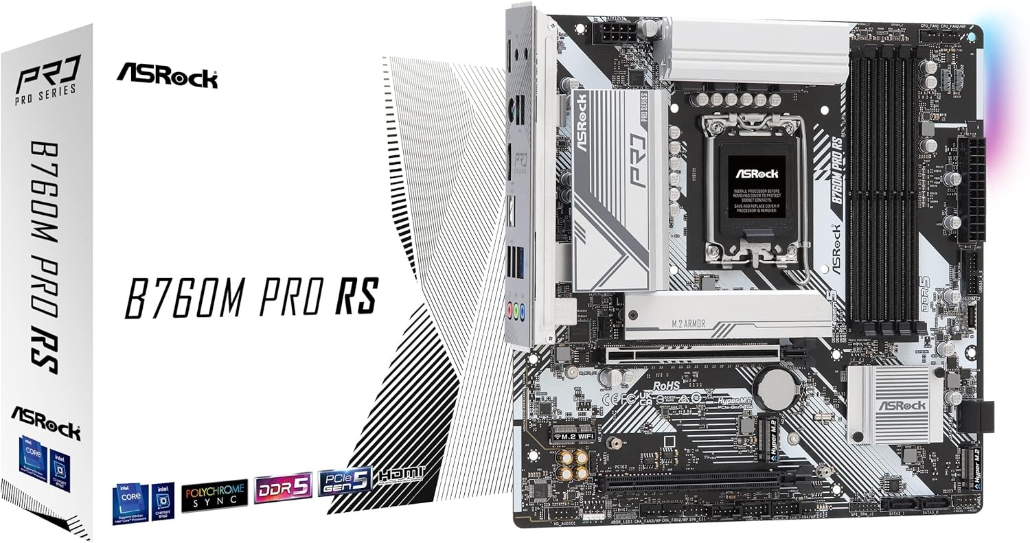 Scheda Madre ASRock B760M Pro RS Intel B760 Socket 1700 DDR5 Scheda Madre ASRock B760M Pro RS Intel B760 Socket 1700 DDR5