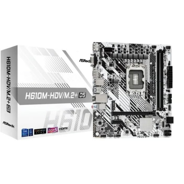 Scheda Madre ASROCK H610M-HDV/M.2+ D5 LGA 1700 DDR5 Micro ATX Bianco
