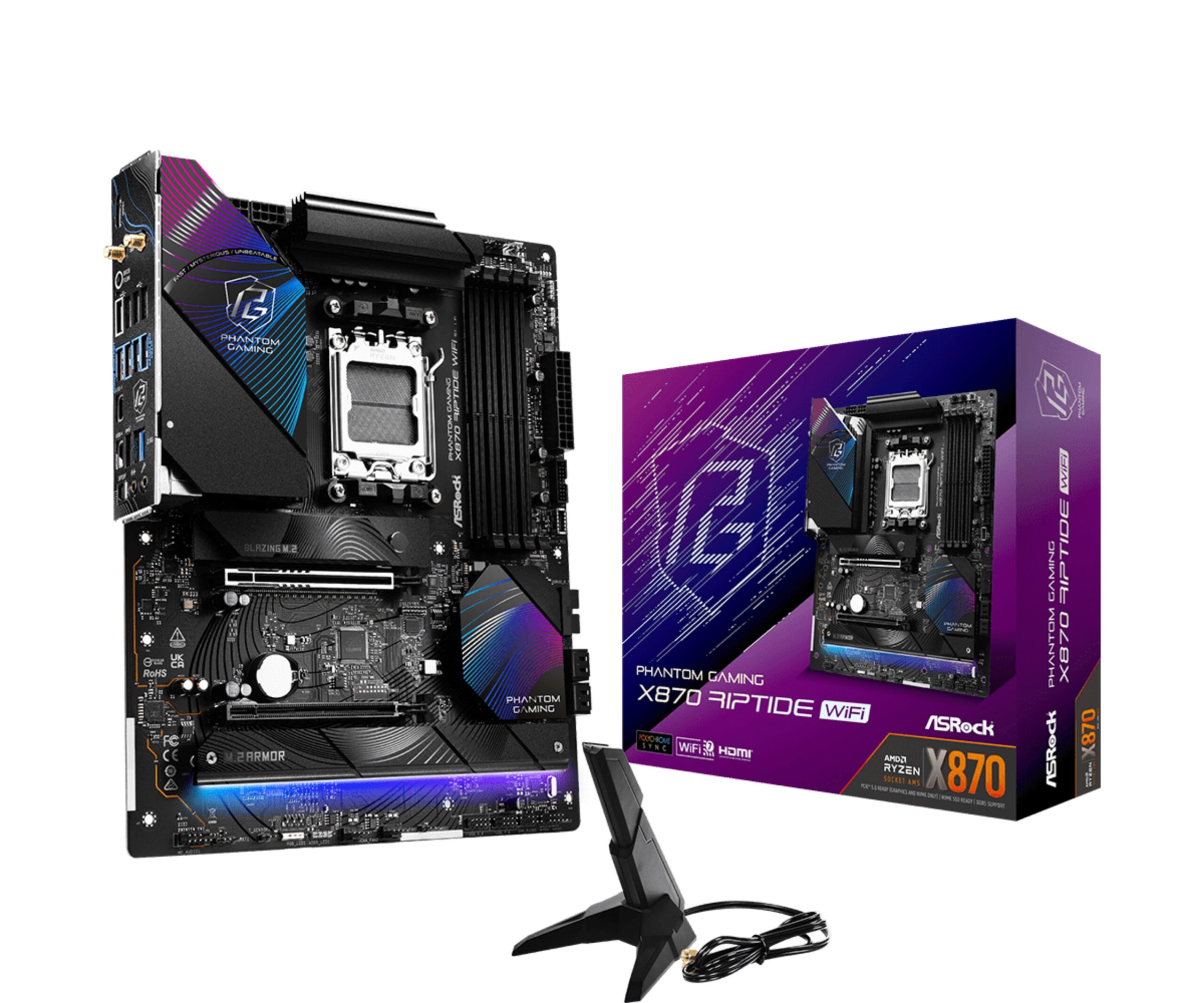 Scheda Madre ASRock X870 Riptide WiFi AMD X870 Socket AM5 DDR5 Scheda Madre ASRock X870 Riptide WiFi AMD X870 Socket AM5 DDR5