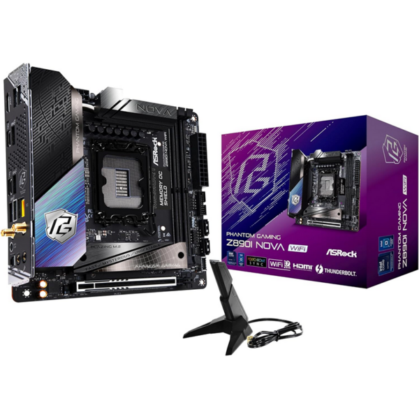 Scheda Madre ASRock Z890I NOVA Phantom Gaming WIFI LGA1851 Mini ITX DDR5 Nero