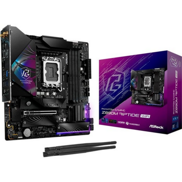 Scheda Madre ASRock Z890M RIPTIDE Phantom Gaming WIFI LGA1851 Micro ATX DDR5 Nero