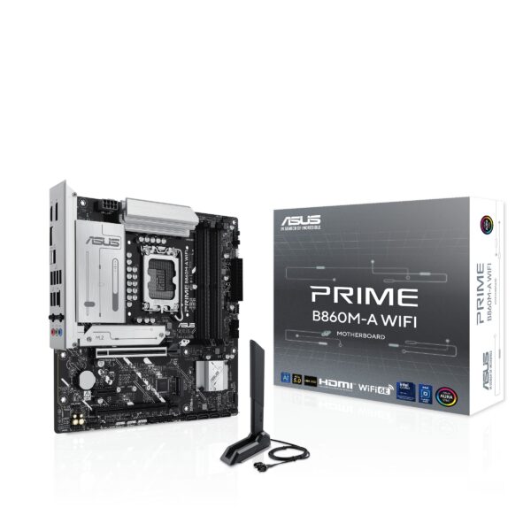 Scheda Madre ASUS Prime B860M-A WIFI LGA1851 Micro ATX DDR5 Bianco