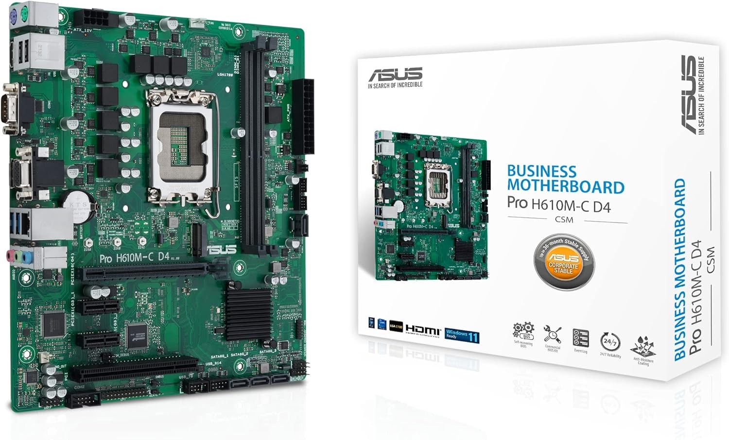 Scheda Madre ASUS PRO H610M-C-CSM D4 socket 1700 Scheda Madre ASUS PRO H610M-C-CSM D4 socket 1700