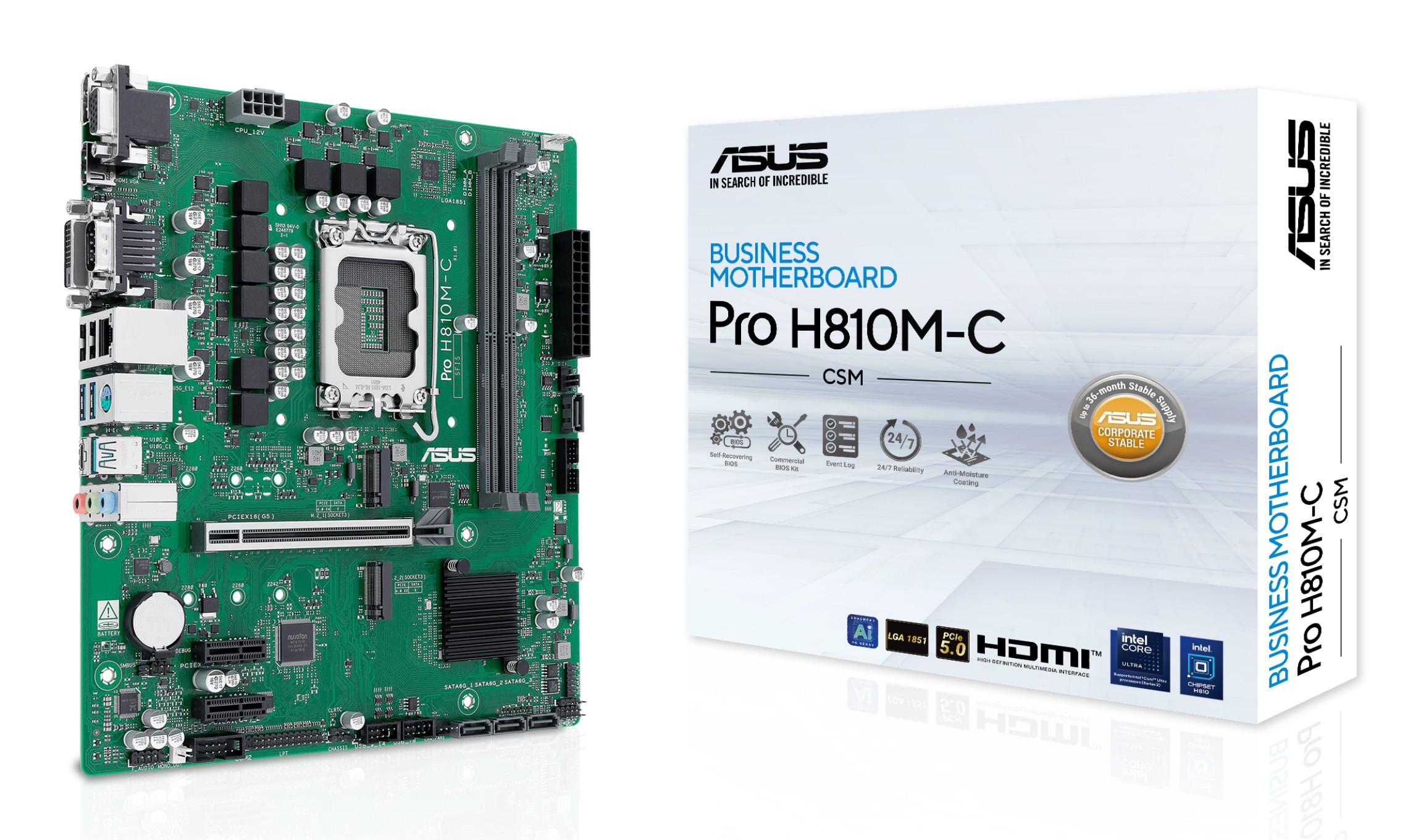 Scheda Madre ASUS PRO H810M-C CSM Micro-ATX DDR5 Socket LGA 1851 Scheda Madre ASUS PRO H810M-C CSM Micro-ATX DDR5 Socket LGA 1851