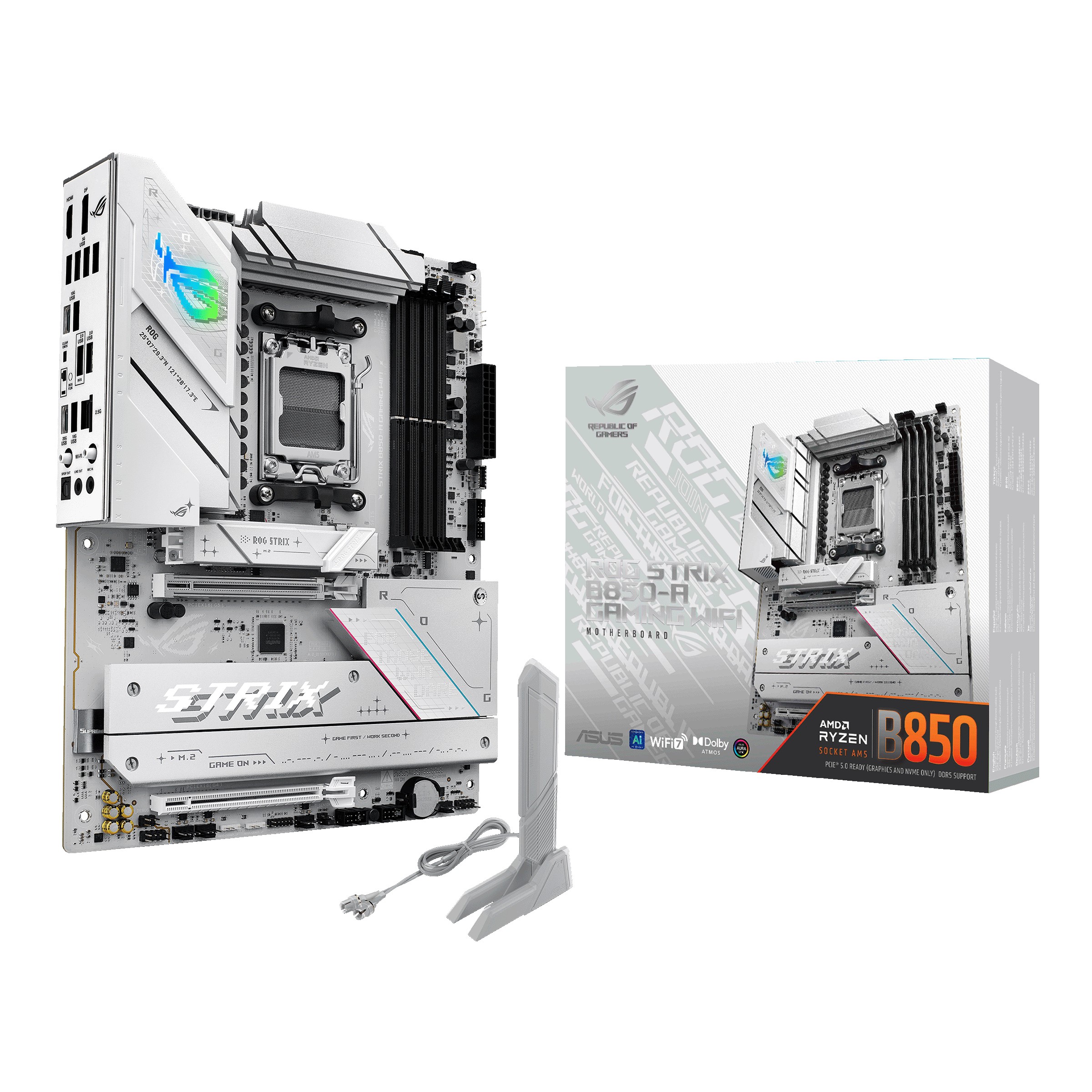 Scheda Madre Asus ROG STRIX B850-A Gaming Wifi AM5 DDR5 ATX Bianco Scheda Madre Asus ROG STRIX B850-A Gaming Wifi AM5 DDR5 ATX Bianco