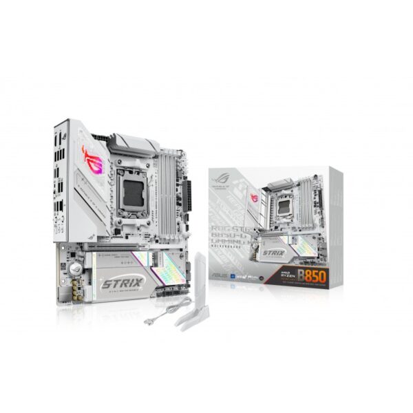 Scheda Madre ASUS ROG STRIX B850-G Gaming WIFI AM5 DDR5 Micro-ATX Bianco