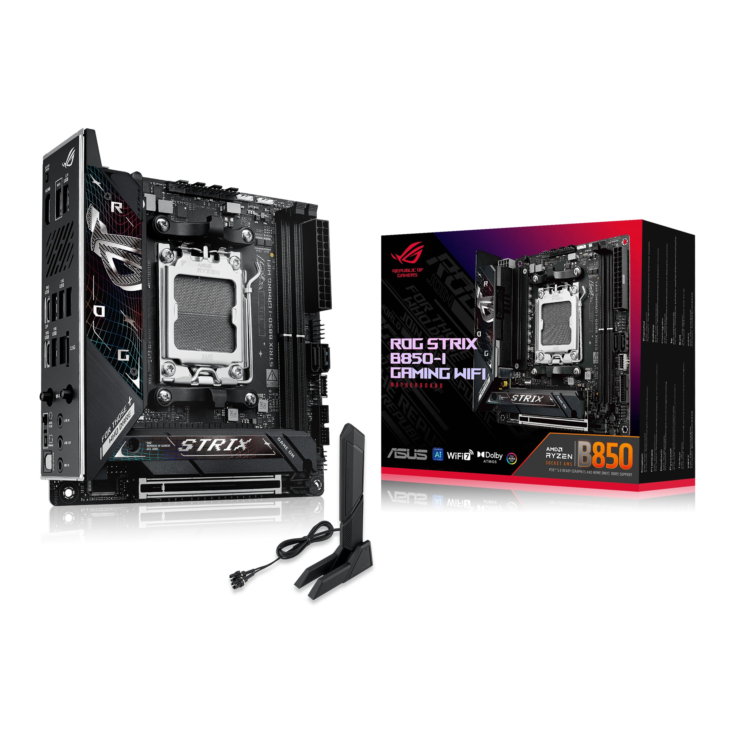 Scheda Madre Asus ROG STRIX B850-I Gaming Wifi AM5 DDR5 MiniITX Nero Scheda Madre Asus ROG STRIX B850-I Gaming Wifi AM5 DDR5 MiniITX Nero