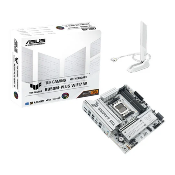 Scheda Madre ASUS TUF B850M-PLUS GAMING WIFI7 W AM5 DDR5 Micro-ATX Bianco