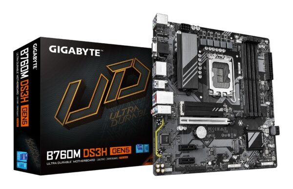 Scheda Madre Gigabyte GA-B760M DS3H GEN5 LGA1700 DDR5 Micro-ATX Nero