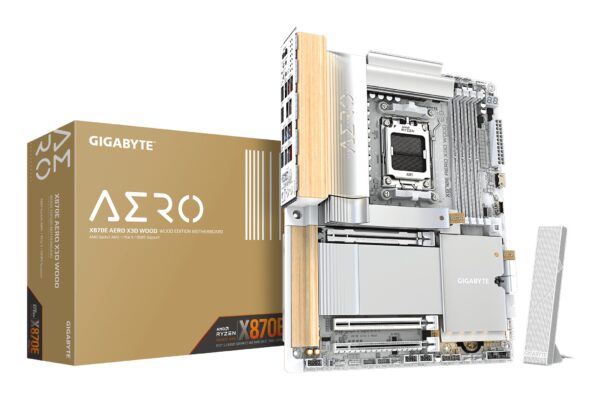 Scheda Madre GIGABYTE X870E AERO X3D WOOD AM5 ATX Bianco