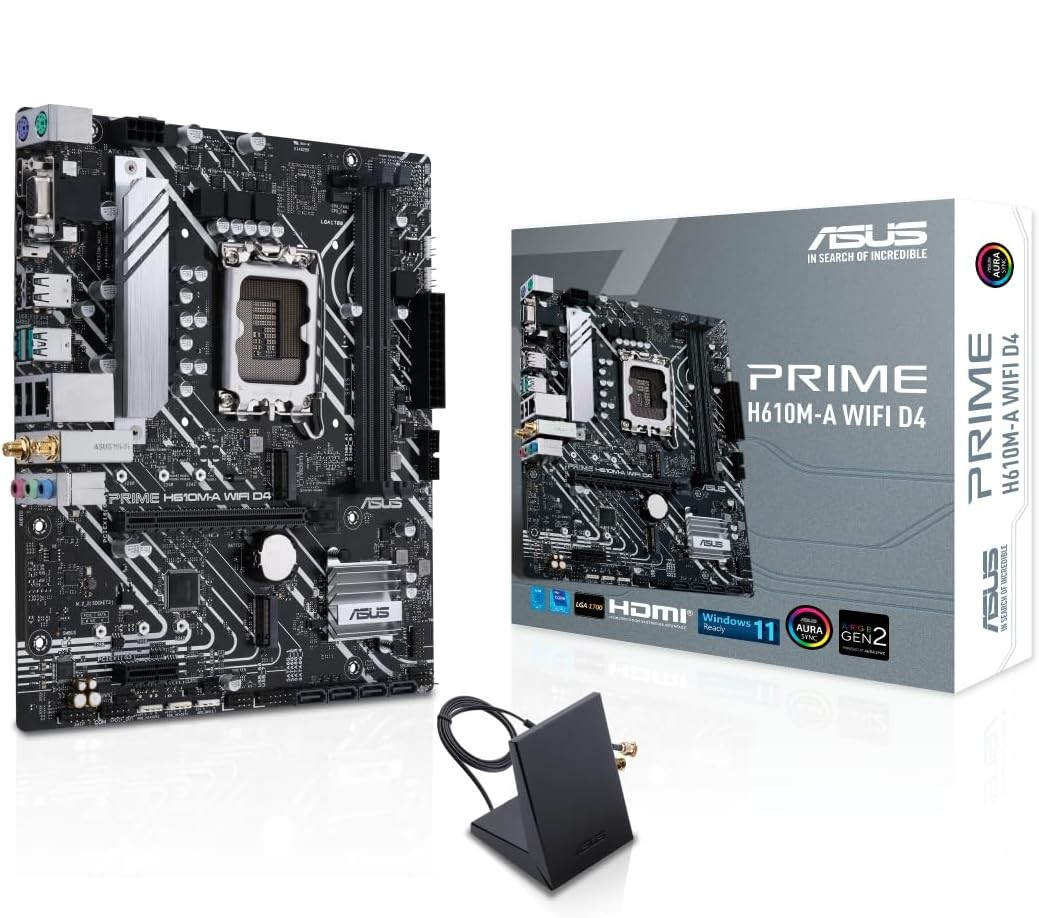 Scheda Madre Intel ASUS PRIME H610M-A WI-FI DDR4 LGA 1700 Micro-ATX Scheda Madre Intel ASUS PRIME H610M-A WI-FI DDR4 LGA 1700 Micro-ATX
