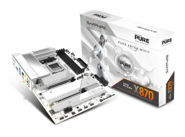Scheda Madre Sapphire Pure X870A WiFi7 Socket AM5 ATX DDR5 Bianco