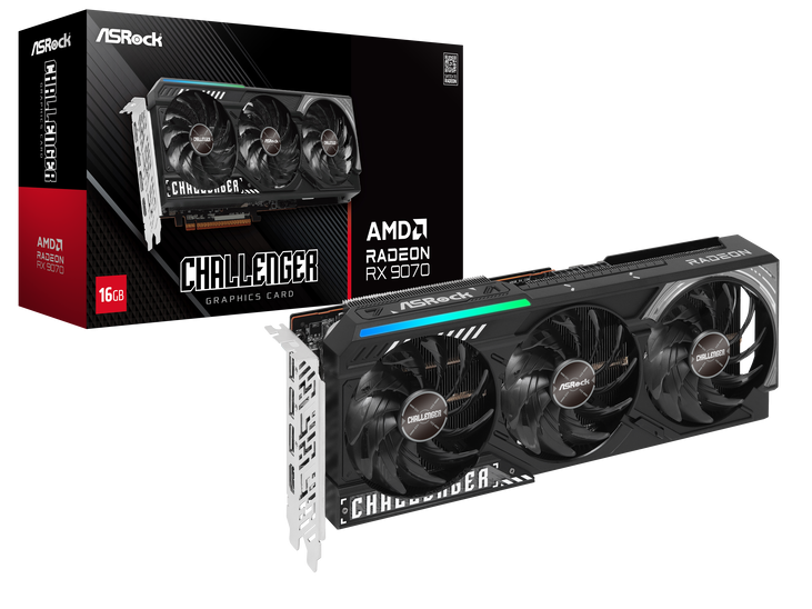Scheda Video AMD ASROCK RADEON RX 9070 Challenger 16GB GDDR6 Nero Scheda Video AMD ASROCK RADEON RX 9070 Challenger 16GB GDDR6 Nero