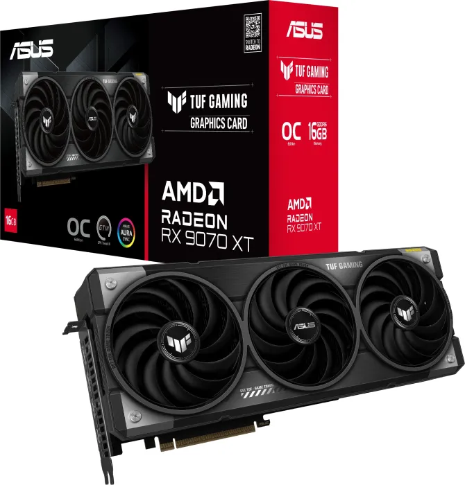 Scheda Video AMD ASUS TUF Radeon RX 9070 XT OC Edition 16GB GDDR6 Nero Scheda Video AMD ASUS TUF Radeon RX 9070 XT OC Edition 16GB GDDR6 Nero