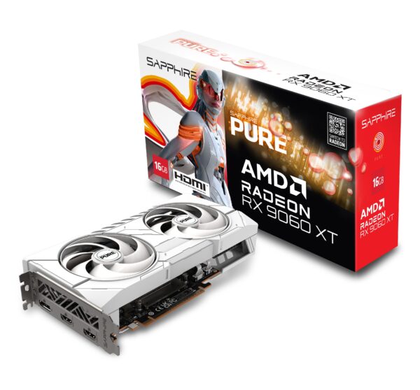 Scheda Video AMD Sapphire Pure Radeon RX 9060 XT Gaming OC 16GB GDDR6 Bianco