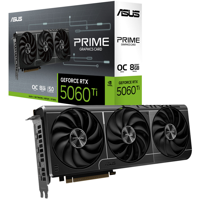 Scheda Video ASUS Prime Nvidia GeForce RTX 5060 Ti 8GB OC GDDR7 Nero Scheda Video ASUS Prime Nvidia GeForce RTX 5060 Ti 8GB OC GDDR7 Nero