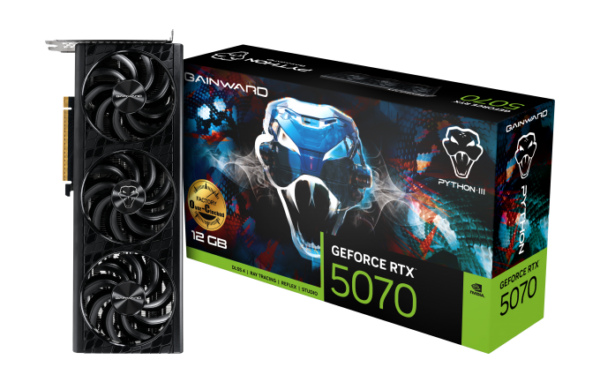 Scheda Video Gainward Nvidia GeForce RTX 5070 Python III OC 12GB GDDR7 Nero
