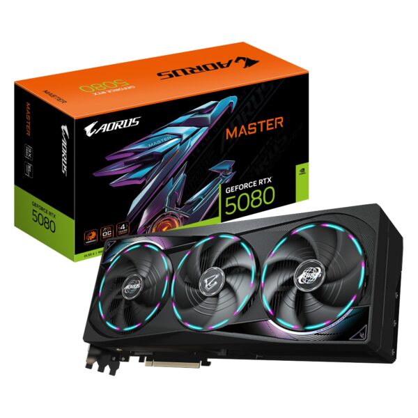 Scheda Video Gigabyte Aorus Nvidia GeForce RTX 5080 Master OC 16GB GDDR7 Nero