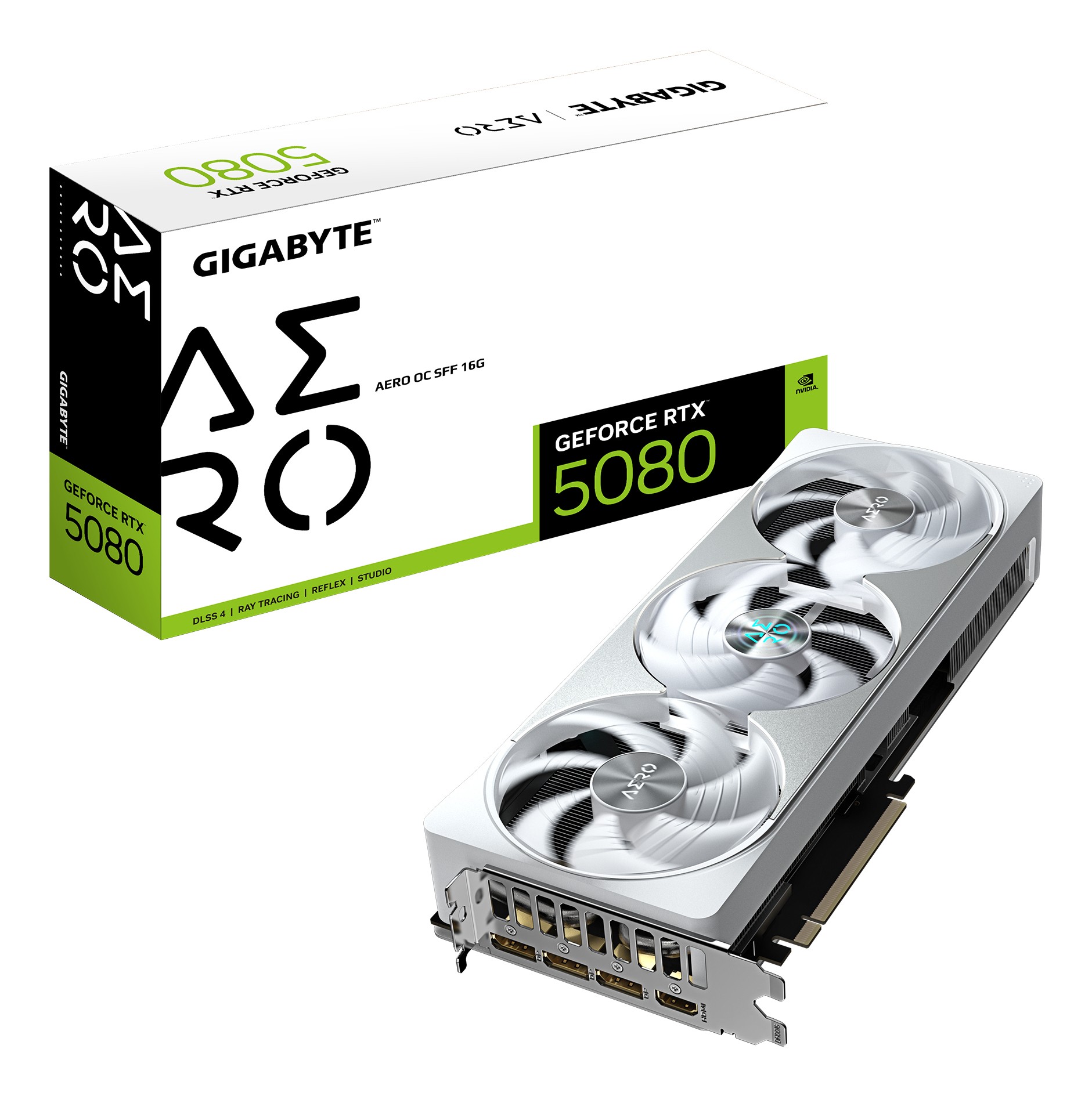Scheda Video Gigabyte Nvidia GeForce RTX 5080 Aero OC SFF 16GB GDDR7 Bianco Scheda Video Gigabyte Nvidia GeForce RTX 5080 Aero OC SFF 16GB GDDR7 Bianco
