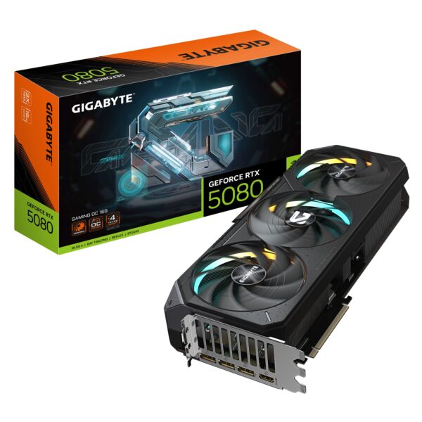 Scheda Video Gigabyte Nvidia GeForce RTX 5080 Gaming OC 16GB GDDR7 Nero