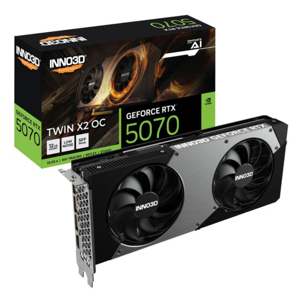 Scheda Video INNO3D Nvidia GeForce RTX 5070 Twin X2 OC 12GB GDDR7 Nero