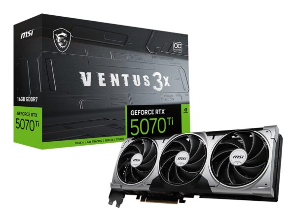 Scheda Video MSI Nvidia GeForce RTX 5070 Ti Ventus 3x OC 16GB GDDR7 Nero