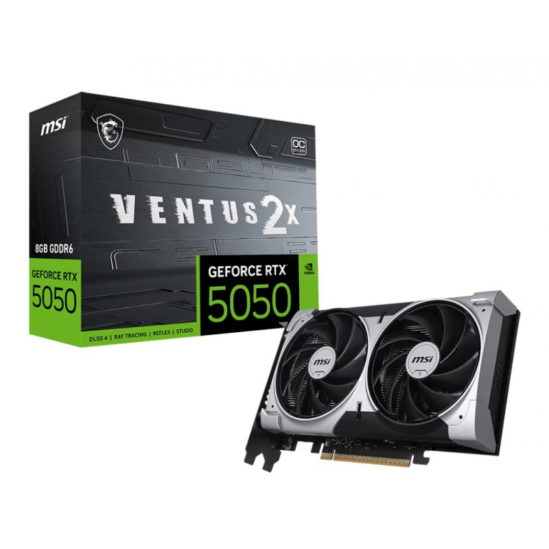 Scheda Video MSI NvidiaGeForce RTX 5050 8GB Ventus 2X OC Nero Scheda Video MSI NvidiaGeForce RTX 5050 8GB Ventus 2X OC Nero
