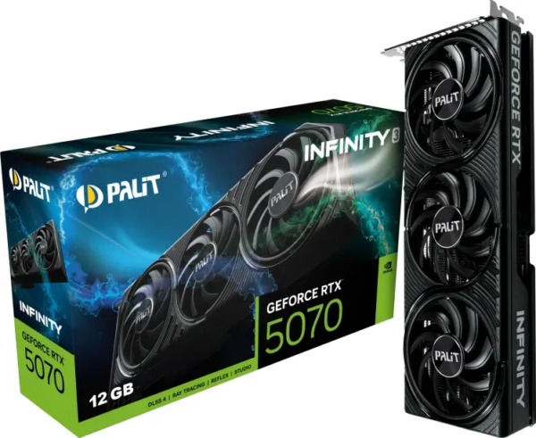 Scheda Video Palit Nvidia GeForce RTX 5070 Infinity3 12GB GDDR7 Nero