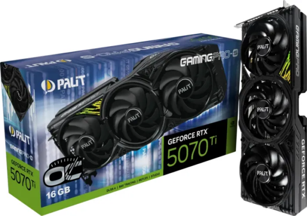 Scheda Video Palit NvidiaGeForce RTX 5070 TI 16GB GamingPro-S OC Nero