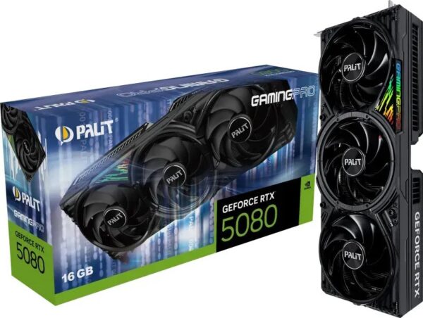 Scheda Video Palit NvidiaGeForce RTX 5080 GamingPro 16GB GDDR7 Nero