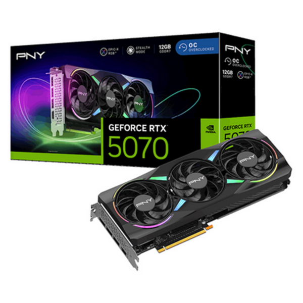 Scheda Video PNY GeForce RTX 5070 12GB ARGB Gaming Overclocked Triple Fan