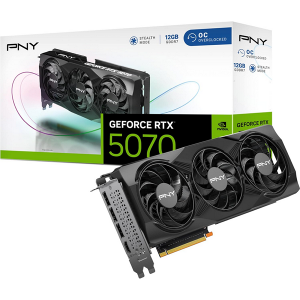 Scheda video PNY GeForce RTX 5070 OC 12GB Gaming Overclocked Triple Fan