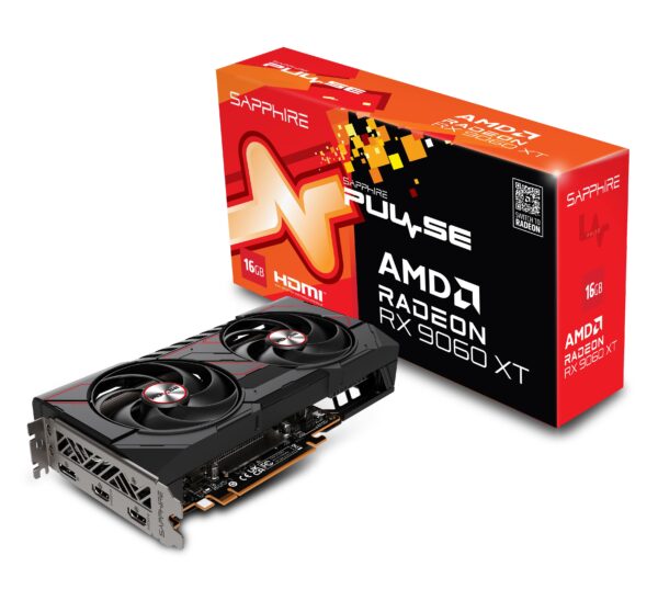 Scheda Video Sapphire Pulse Radeon RX 9060 XT Gaming OC 16GB GDDR6 Nero