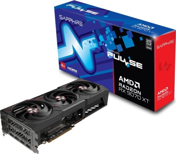 Scheda Video Sapphire PULSE Radeon RX 9070 XT AMD 16 GB GDDR6 Nero