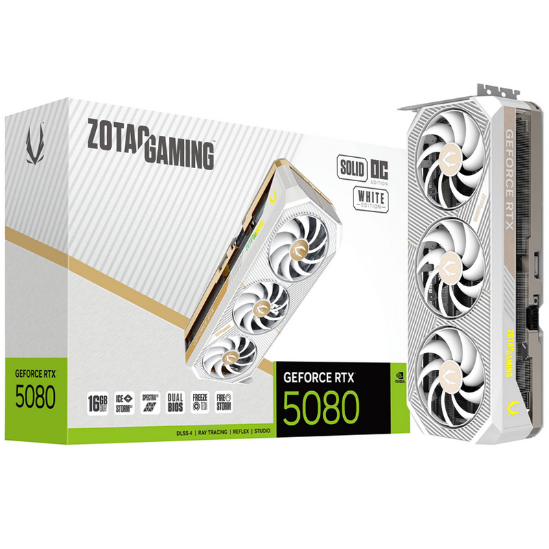 Scheda video ZOTAC GeForce RTX 5080 16GB SOLID OC White Edition Scheda video ZOTAC GeForce RTX 5080 16GB SOLID OC White Edition