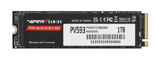 SSD Patriot Memory PV593 PCIe Gen5 x4 M.2 2280 SSD 1 TB PCI Express 5.0 NVMe 3D TLC NAND