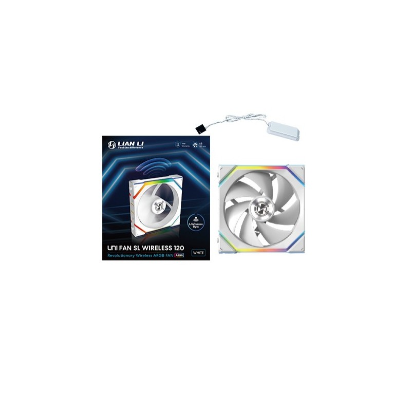 Ventola Lian Li UNI FAN SL Wireless ARGB PWM 120mm Bianco Ventola Lian Li UNI FAN SL Wireless ARGB PWM 120mm Bianco