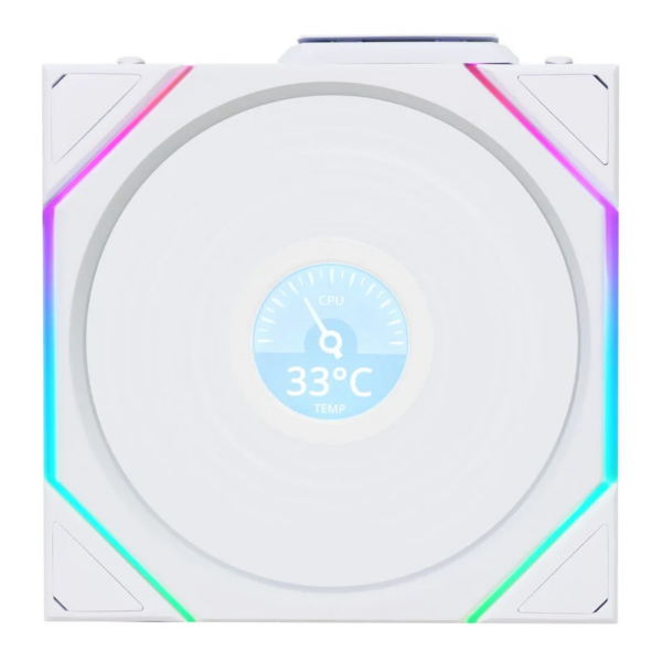 Ventola Lian Li UNI FAN TL Wireless LCD Lama Inversa 120mm ARGB PWM Bianco
